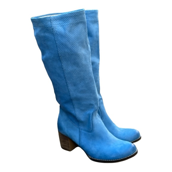 Zopato Hand Made Italian Suede Tall Boots Colbalt Blue - Picture 4 of 10